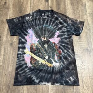 Get Down Art Jimi Hendrix T-Shirt Mens M Black Tie Dye Excellent Rock‎ Graphic